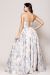 Floral Print and Embroidered Flared A-Line Prom Gown back
